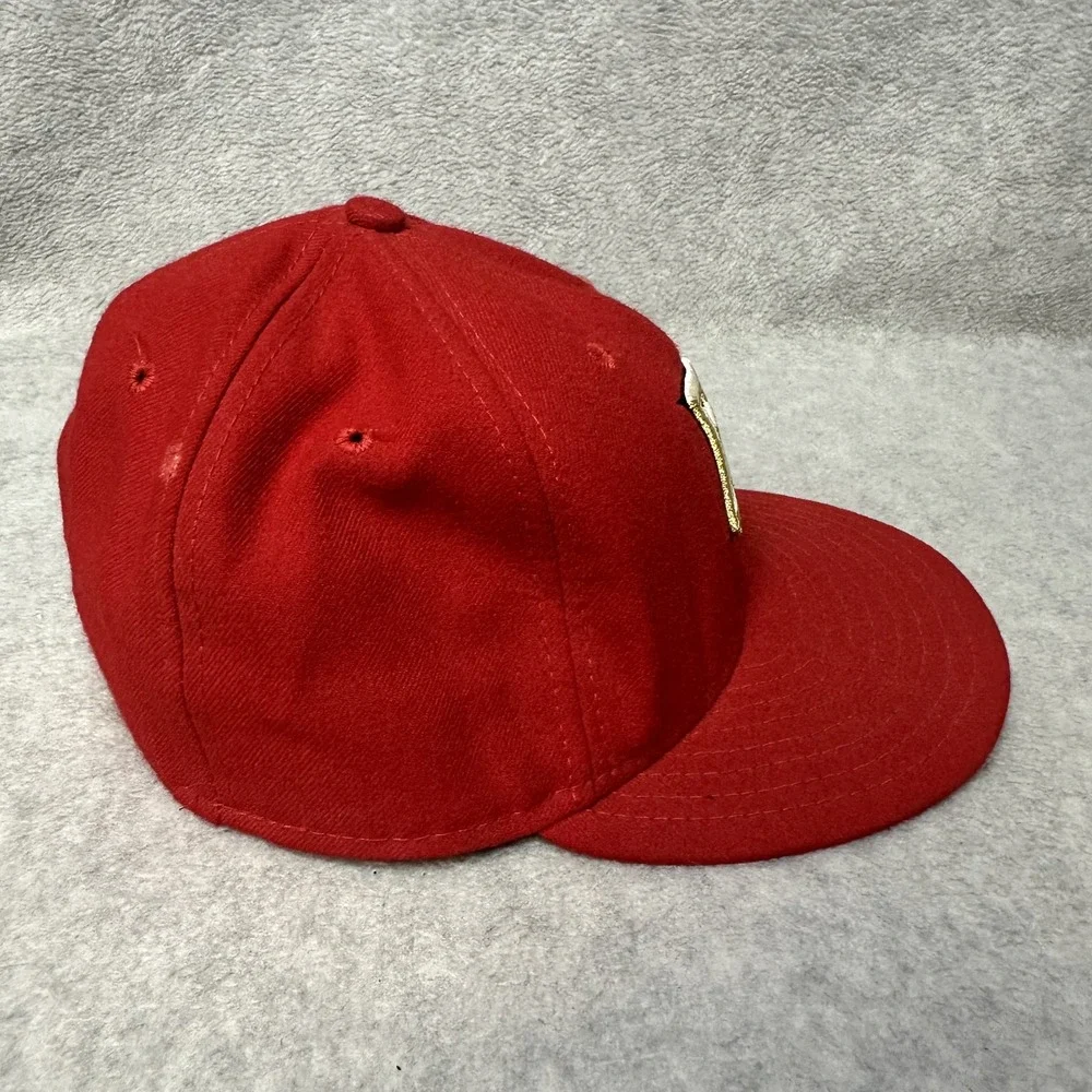 Washington Nationals Hat Cap Fitted Mens 7 Red MLB Baseball New Era‎ DC Logo